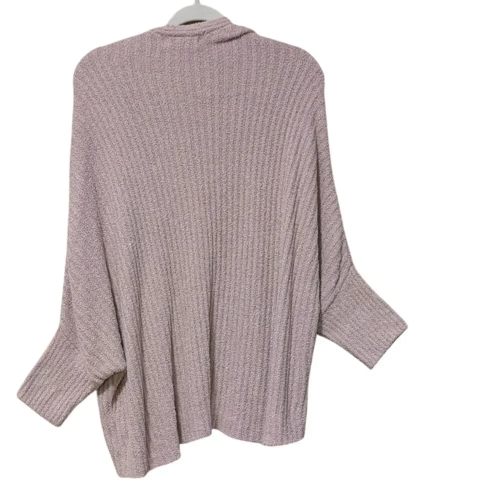 Barefoot Dreams Cozyc chic Lite Ribbed Shrug Cardigan faded rose soft plush L/XL